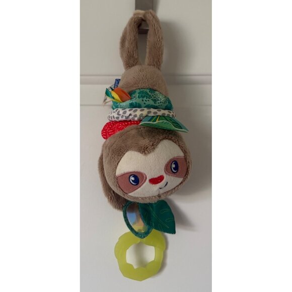 Infantino Sloth Musical Pull Down Sticky Hands Hangable Plush Stuffed Animal Bab - Picture 1 of 9